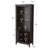 Inval Wall Unit / Bookcase 70.87 in. H 5-shelf with 2 Doors in Espresso BE-8004